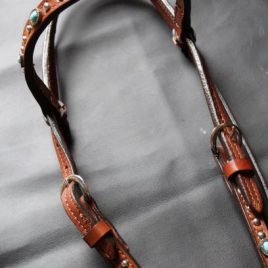 Browband with Turquoise Dots