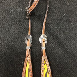 One Ear Tiger Inlay Headstall