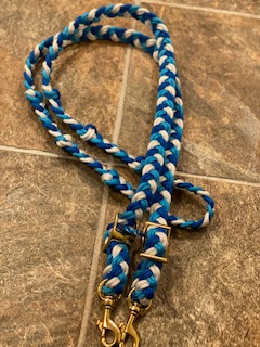 Tack Stop Reins Turquoise, Blue & White 2 Snaps