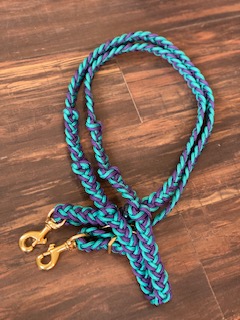Tack Stop Reins Purple & Turquoise 2 Snaps