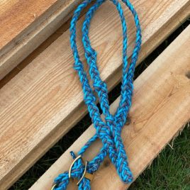 Tack Stop Reins 2 Snaps – Turquoise & Grey