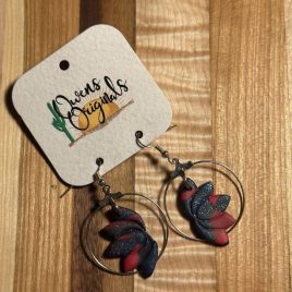 Owen’s Originals Red & Black Flower Earrings